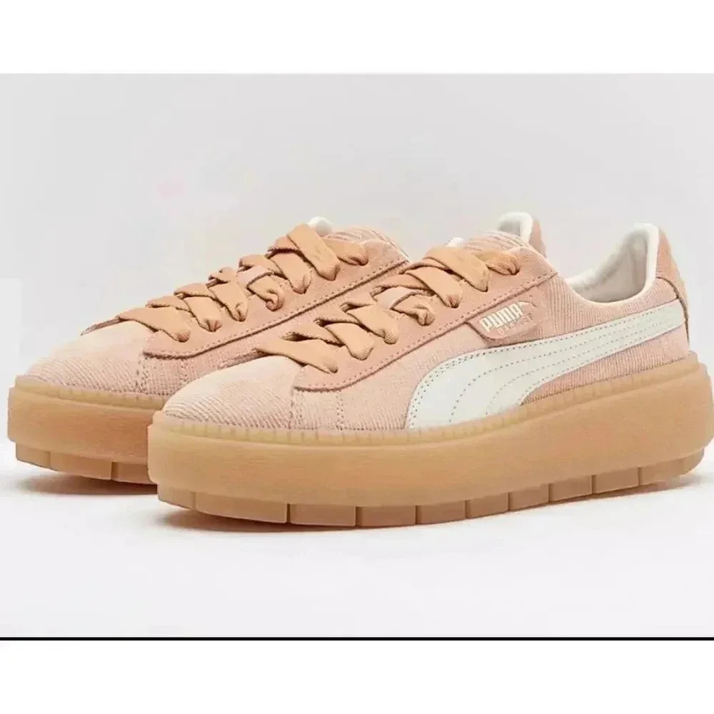 Women PUMA PLATFORM TRACE CORDUROY DUSTY CORAL US 6 RRP $190